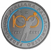 foto Italia 2021 - 10 euro Argento 100° anniversario federazione italiana pallacanestro