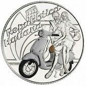 foto Italia 2019 - 5 euro Argento Vespa Bianca FDC