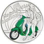 foto Italia 2019 - 5 euro Argento Vespa Verde FDC