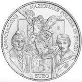 foto Italia 2018 - 5 euro Argento 50° anniversario fondazione polizia di stato