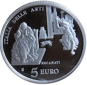 foto Italia 2016 - 5 euro Argento Recanati, Marche FS