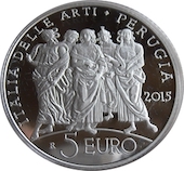 foto Italia 2015 - 5 euro Argento Perugia FS