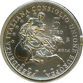 foto Italia 2014 - 5 euro Argento semestre presidenza europea