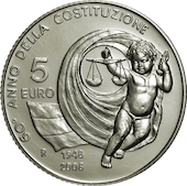 foto Italia 2008 - 5 euro Argento Costituzione