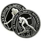 foto Italia 2005 - 5 e 10 euro Argento Olimpiadi Invernali Torino 2006 FS n°2