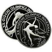 foto Italia 2005 - 5 e 10 euro Argento Olimpiadi Invernali Torino 2006 FS n°1