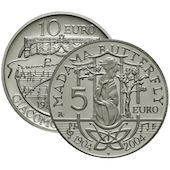 foto Italia 2004 - 5 + 10 euro Argento Giacomo Puccini Dittico FS