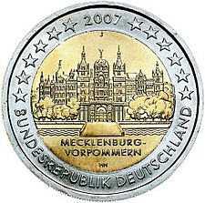 foto 2007 Germania - 2 Euro Castello di Schwerin (5 zecche)