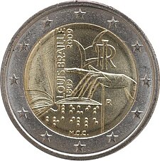 foto 2009 Italia - 2 Euro  Louis Braille