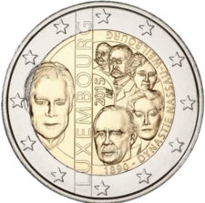 foto 2015 Lussemburgo - 2 Euro 125° anniversario dinastia Nassau-Weilburg