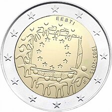 foto 2015 Estonia - 2 Euro 30 anni della bandiera dell’UE