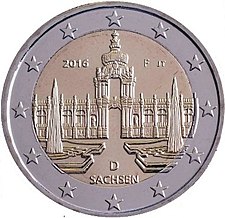 foto 2016 Germania - 2 Euro Sachsen Zwinger (5 zecche)