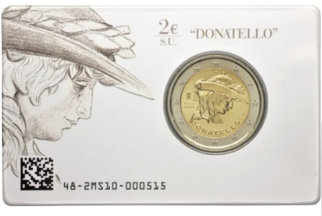foto 2016 Italia - 2 Euro 550° anniversario della morte Donatello coincard