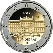 foto 2019 Germania - 2 Euro 70º anniversario del Bundesrat (zecca F)