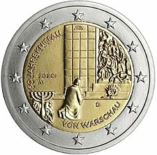foto 2020 Germania - 2 Euro 50º anniversario della Genuflessione di Varsavia (zecca casuale)