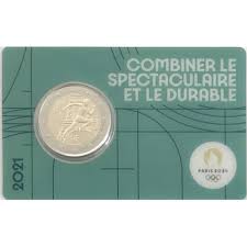 foto 2021 Francia - 2 Euro Olimpiadi Parigi 2024 coincard (coincard verde)