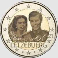 foto 2021 Lussemburgo - 2 Eurl 40º anniversario di matrimonio del Granduca Enrico con Maria Teresa (olografica)