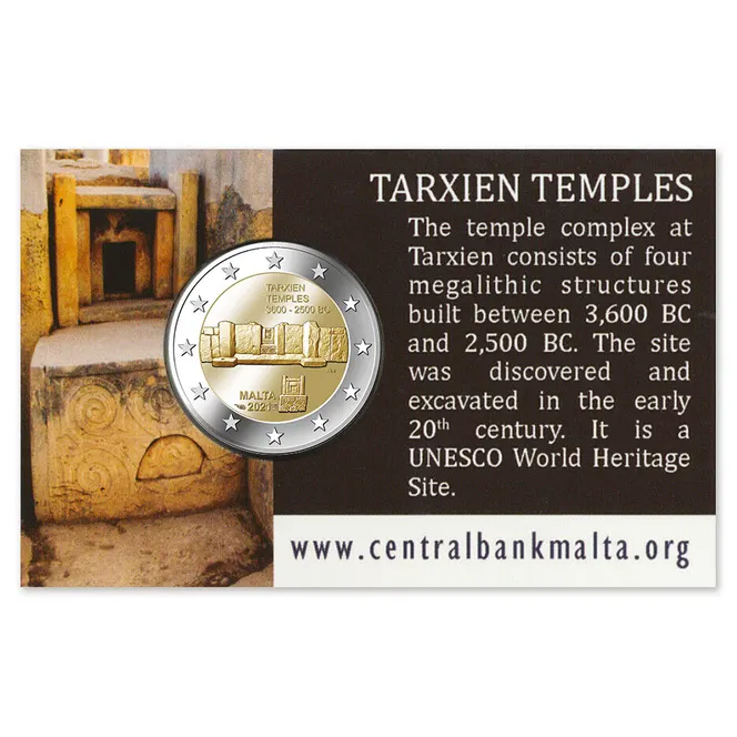 foto 2021 Malta - 2 Euro Tempio di Tarxien coincard (con cornucopia)