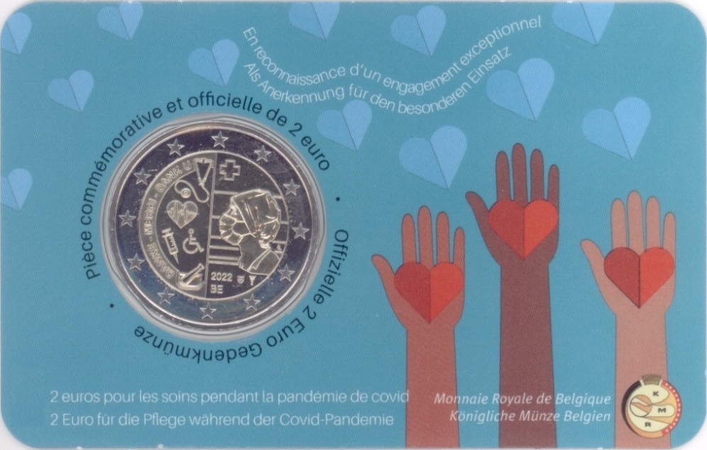 foto 2022 Belgio - 2 Euro Settore sanitario coincard (lato francese)