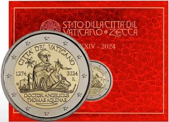 foto 2024 Vaticano - 2 Euro 750º anniversario della scomparsa di Tommaso d'Aquino