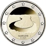 foto 2025 Germania - 2 euro Presidenza del Saarland al Bundesrat: ansa del fiume Saar a Mettlach (zecca F)