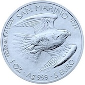 foto San Marino 2024 - 5 euro Falco Pellegrino