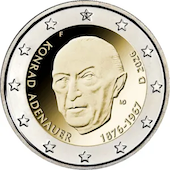foto Germania 2026 - 2 euro 150º anniversario della nascita di Konrad Adenauer (zecca F)