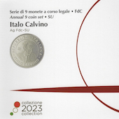 foto Italia 2023 - Divisionale 9 monete (con 5 euro Italo Calvino)